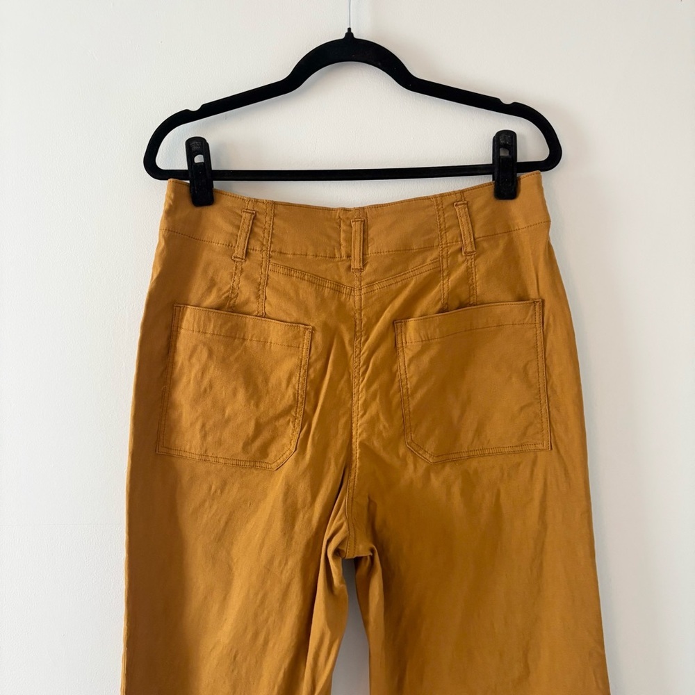 Maeve The Junie High-Rise Flare Pants Magic Fabric Stretch Bronze Anthropologie - Picture 6 of 7